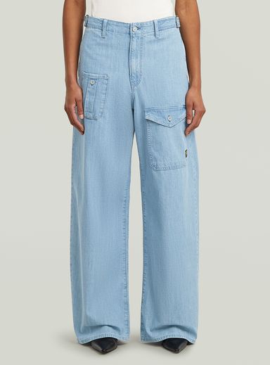 Belted Cargo Loose Jeans